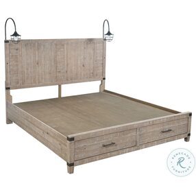 Foundry Weathered Stone King Panel Storage Bed