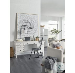 Reeds Farm Weathered White Half Ped Home Office Set