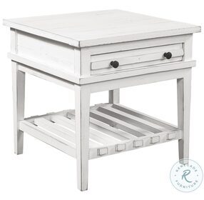 Reeds Farm Weathered White End Table