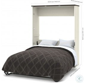 Lumina White Chocolate and Dark Chocolate Queen Wall Bed with Desk