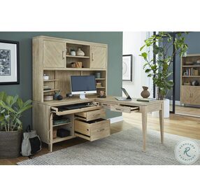 Maddox Biscotti Modular Corner Desk with Hutch
