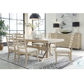 Maddox Biscotti Trestle Dining Room Set with Upholstered Chair