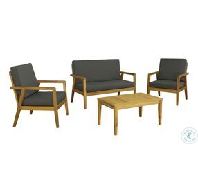 Cape Cod Gray And Natural 4 Piece Outdoor Conversation Set