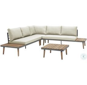 Dockside Tea And Off White Outdoor Sectional