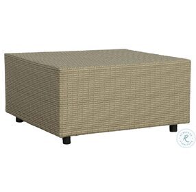 Shelter Island Woven Khaki Outdoor Cocktail Table