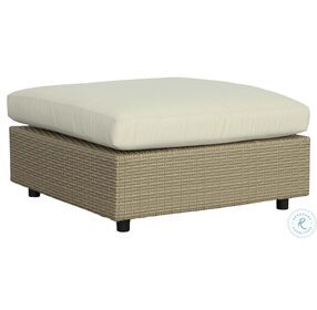Shelter Island Woven Khaki And Oyster Outdoor Ottoman