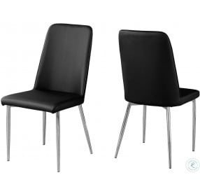 Black And Chrome 37" H Dining Chair Set of 2