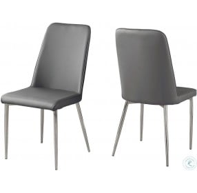 Gray And Chrome 37" H Dining Chair Set of 2