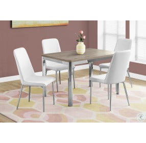 Dark Taupe and Chrome 48" Dining Room Set with 37" Chairs