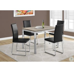 Dark Taupe and Chrome 48" Dining Room Set with 38" Chairs