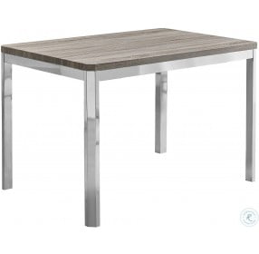 Dark Taupe And Chrome 48" Dining Table