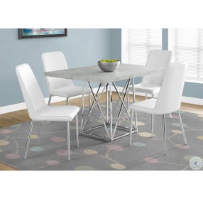 Gray Cement 48" Dining Room Set with 37" Chairs