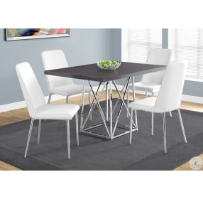 Gray and Chrome 48" Dining Room Set with 37" Chairs