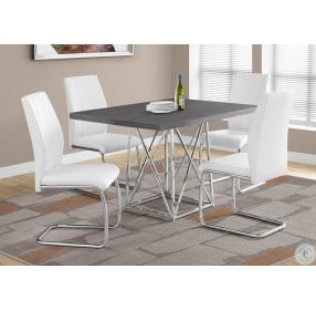 Gray and Chrome 48" Dining Room Set with 39" Chairs