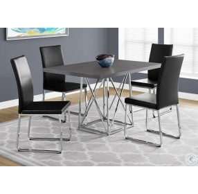 Gray and Chrome 48" Dining Room Set with 38" Chairs