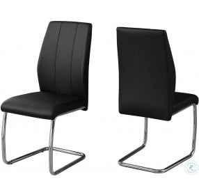 Black And Chrome 39" H Dining Chair Set of 2