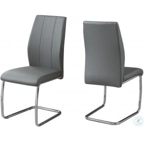 Gray And Chrome 39" H Dining Chair Set of 2