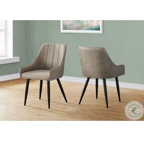 1188 Taupe And Black Fabric Dining Chair Set Of 2