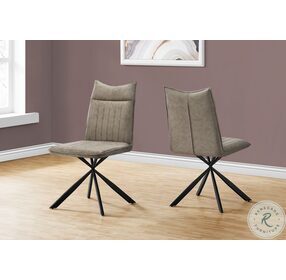 1216 Taupe Fabric Dining Chair Set Of 2