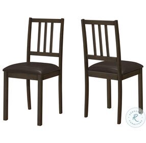 1304 Espresso And Dark Brown Slat Back Dining Chair Set of 2