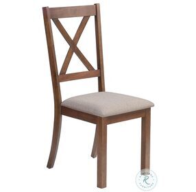 1311 Beige Cross Back Upholstered Side Chair Set of 2