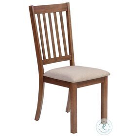 1312 Beige Slat Back Upholstered Side Chair Set of 2