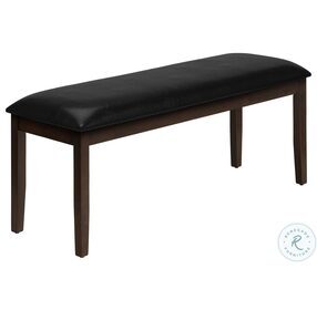 1334 Black Leather Look Bench