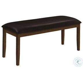 1373 Dark Brown Leather Look Bench