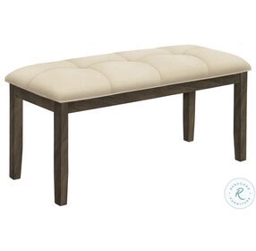 1377 Cream Upholstered Bench