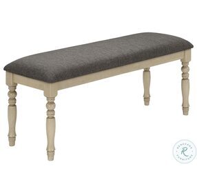 1393 Gray Upholstered Bench