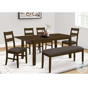 1395 Brown Walnut Extendable Dining Room Set
