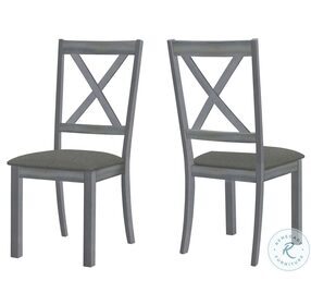 1435 Dark Gray Cross Back Dining Chair Set Of 2