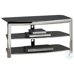 2038 Chrome And Black TV Stand