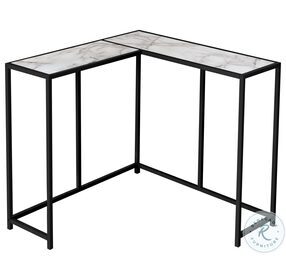 2159 White Marble And Black 36" Console Table