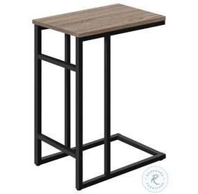 2172 Dark Taupe and Black 24" Accent Table
