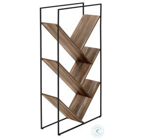 2202 Brown And Black 60" Bookcase