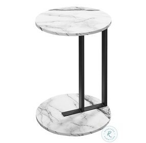 2210 White And Black 24" Accent Table