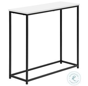 2252 Spacious Satin White And Black 32" Metal Console Table