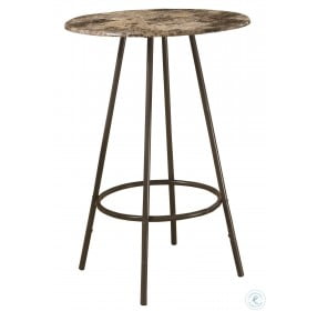 2310 Cappuccino Marble and Coffee Metal Bar Table