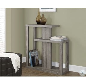 Dark Taupe Reclaimed-Look 32" Hall Thick symmetrical panel Console Table