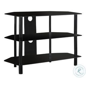 Tempered Black Glass Metal TV Stand