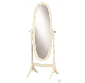 3102 Antique White Oval Cheval Mirror