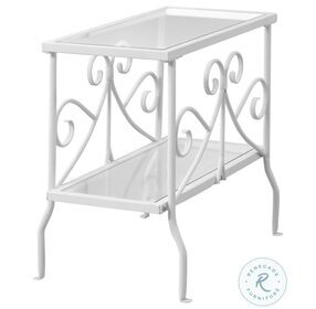 3105 White And Clear Accent Table
