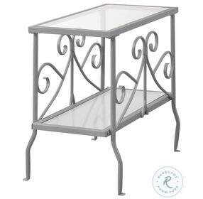 3106 Silver And Clear Accent Table