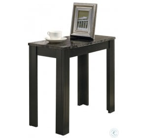 3112 Black / Grey Marble Accent Side Table