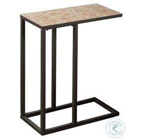 3164 Brown And White C Shape End Table