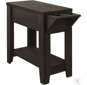 Cappuccino 24" Accent Table with Cup Holders