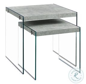 Gray Cement Nesting Table Set of 2