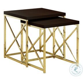 3237 Gold Nesting Table Set Of 2