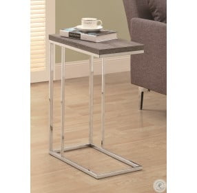 3253 Dark Taupe / Chrome Metal Accent Table